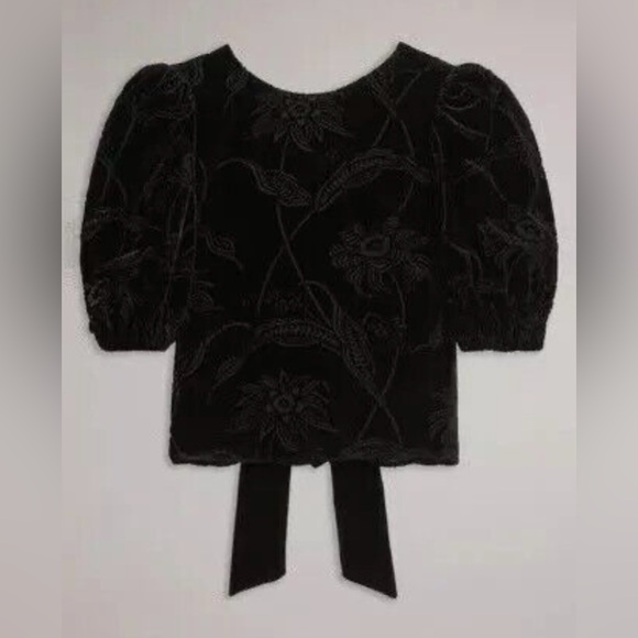 Ted Baker Bettiaa Velvet Devore Puff Sleeve - Picture 1 of 4